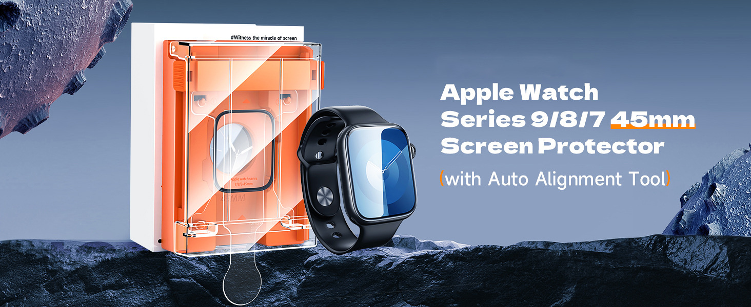 Folia ochronna z aplikatorem do łatwego nakładania na zegarek Apple Ultra 49mm - 2 szt.