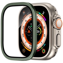 Szkło hartowane z metalową ramką do Apple zegarka Ultra 49mm - oliwkowy