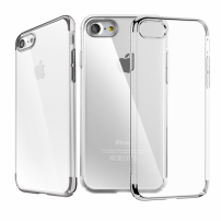 Baseus luksusowe lśniące etui przezroczyste dla Apple iPhone SE (2020/2022) / 8 / 7 - czarne