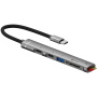 Adapter 5w1 USB-C / 2x USB-C / USB-A / SD i czytnika TF do iPhone'a / iPada / MacBooka - srebrny