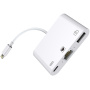 NK-107 3w1 Adapter OTG ze złączem lightning na ethernet + USB + lightning do iPhone / iPad - biały