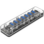 ORICO koncentrator / hub z 7 portami USB 3.0 - przezroczyste