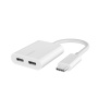 BELKIN RockStar adapter audio i ładowania - 2x USB-C do USB-C - biały
