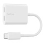 BELKIN RockStar adapter audio i ładowania - 2x USB-C do USB-C - biały