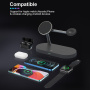 T268 Magnetyczna bezprzewodowa podstawka 3w1 z lampką do iPhone / Apple Watch / AirPods - 15W - czarny