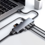 Hub ZT-C909 9w1 - slot na kartę SD / TF / HDMI / gniazdo 3,5 mm / 2x USB-C / 3x USB-A do USB-C - szary