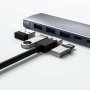 Hub ZT-C909 9w1 - slot na kartę SD / TF / HDMI / gniazdo 3,5 mm / 2x USB-C / 3x USB-A do USB-C - szary