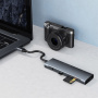 Hub ZT-C909 9w1 - slot na kartę SD / TF / HDMI / gniazdo 3,5 mm / 2x USB-C / 3x USB-A do USB-C - szary