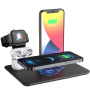 HQ-UD17 4w1 bezprzewodowa podkładka ładująca do iPhone / Apple Watch / AirPods - czarny