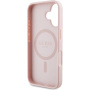 Etui Guess Grained Magnolia we wzór kwiatów z MagSafe do iPhone 16 - różowy