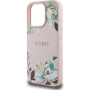 Etui Guess Grained Magnolia z motywem kwiatowym i MagSafe do iPhone 16 Pro - różowy