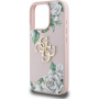 Guess Grained Roses 4G Metal Logo etui do iPhone 16 Pro - różowe