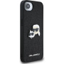 Karl Lagerfeld Fixed Glitter Metal K&CH brokatowe etui do iPhone 16e / 17e - czarne