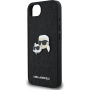Karl Lagerfeld Fixed Glitter Metal K&CH brokatowe etui do iPhone 16e / 17e - czarne