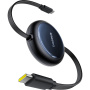 Baseus Nomos wysuwany kabel ładujący i do transmisji danych - USB-C do USB-C - 1,5 m - czarny