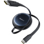 Baseus Nomos wysuwany kabel ładujący i do transmisji danych - USB-C do USB-C - 1,5 m - czarny