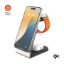 FIXED MagPowerstation Alu 2 3w1 magnetyczna bezprzewodowa podstawka ładująca do iPhone / Apple Watch / AirPods - 15W - tytanowa