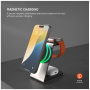 FIXED MagPowerstation Alu 2 3w1 magnetyczna bezprzewodowa podstawka ładująca do iPhone / Apple Watch / AirPods - 15W - tytanowa