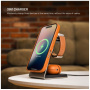 FIXED MagPowerstation Alu 2 3w1 magnetyczna bezprzewodowa podstawka ładująca do iPhone / Apple Watch / AirPods - 15W - tytanowa