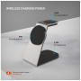 FIXED MagPowerstation Alu 2 3w1 magnetyczna bezprzewodowa podstawka ładująca do iPhone / Apple Watch / AirPods - 15W - tytanowa