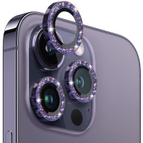 Szkła NORTHJO z błyszczącymi ramkami do ochrony obiektywów tylnego aparatu dla iPhone 14 Pro / 14 Pro Max - fioletowe