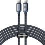 Kabel w oplocie USB-C / USB-C do ładowania i transmisji danych Baseus Crystal Shine Series do iPad/MacBook/AirPods - 2 m - czarny