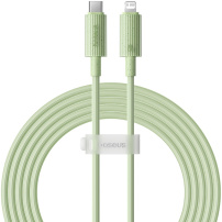 Ekodegradowalny kabel do ładowania i transmisji danych Baseus PD 20W USB-C / Lightning na iPhone/iPad/iPod/AirPods - 2 m - jasnozielony