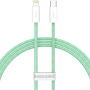 Baseus pleciony kabel USB-C / Lightning PD 20W dla szybkiego ładowania i transmisji danych dla iPhone / iPad / iPod / AirPods - 1 m - zielone