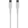 Kabel do ładowania i transmisji danych FIXED Liquid silicone PD 60 W USB-C / USB-C do iPhone/iPad/MacBook/AirPods - 2 m - biały