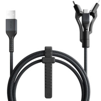 Nomad Kevlar uniwersalny kabel w oplocie PD 100W USB-A / USB-C / Lightning / micro USB do iPhone / iPad / MacBook / AirPods - 1,5 m - czarny