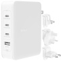 4-portowa ładowarka PD 140W BELKIN BoostCharge Pro - 3x USB-C / USB-A z adapterami UK, EU, US dla iPhone / iPada / MacBooka - biała