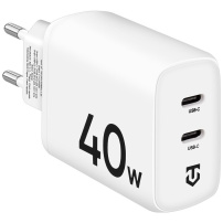 Tactical Base Plug Dual adapter ładujący z portami 2x USB-C - 40W - biały