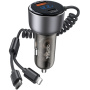 Zestaw ładowarki samochodowej Yesido Y58 z portami USB-C / USB-A oraz kabla Lightning i USB-C - 60W - 1,2 m - czarny