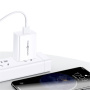 USAMS T48 Zestaw adaptera z portem USB-A i kabla USB-A do USB-C - 18W - 1 m - biały