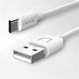 USAMS T48 Zestaw adaptera z portem USB-A i kabla USB-A do USB-C - 18W - 1 m - biały