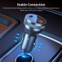 Ładowarka samochodowa ESSAGER z wyświetlaczem i portami USB-C / USB-A - 54W - szara
