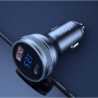 Ładowarka samochodowa ESSAGER z wyświetlaczem i portami USB-C / USB-A - 54W - szara