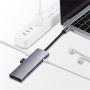 Hub YME68 9w1 - slot na kartę SD / TF / HDMI / gniazdo 3,5 mm / 2x USB-C / 3x USB-A na USB-C do MacBooka - szary