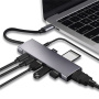 Hub YME68 9w1 - slot na kartę SD / TF / HDMI / gniazdo 3,5 mm / 2x USB-C / 3x USB-A na USB-C do MacBooka - szary