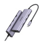 UGREEN CM490 Hub 9w1 - slot na kartę SD / TF / RJ45 / 2x HDMI / USB-C / 3x USB-A do USB-C - ciemnoszary