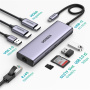 UGREEN CM490 Hub 9w1 - slot na kartę SD / TF / RJ45 / 2x HDMI / USB-C / 3x USB-A do USB-C - ciemnoszary