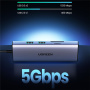 UGREEN CM490 Hub 9w1 - slot na kartę SD / TF / RJ45 / 2x HDMI / USB-C / 3x USB-A do USB-C - ciemnoszary