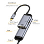 Redukcja 3w1 wideo i ładowania - HDMI / VGA / USB-C na USB-C - ciemnoszara