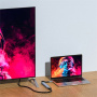 Hub 5w1 - złącze 3,5 mm / 2x USB-C / 2x USB-A do USB-C - ciemnoszary