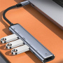 Hub 6w1 - HDMI / 2x USB-C / 3x USB-A do USB-C - ciemnoszary