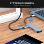 Hub ENKAY 5w1 - HDMI / 3,5 mm jack / USB-C / 2x USB-A do USB-C - szary