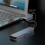 Hub ENKAY 5w1 - HDMI / 3,5 mm jack / USB-C / 2x USB-A do USB-C - szary