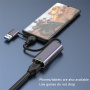 T30B 2w1 adapter Ethernet - RJ45 na USB-C / USB-A - szary