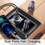Ładowarka samochodowa ESSAGER ES-CC07 z portami USB-C / USB-A - 30W - czarna