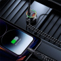 USAMS US-CC167 zestaw ładowarki samochodowej z portami USB-C / USB-A i kablem USB-C - 60W - 1 m - czarny